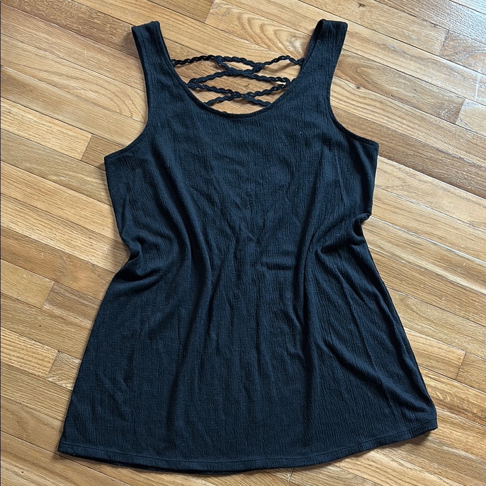 Xhilaration Black Backless Sleeveless Swim Coverup